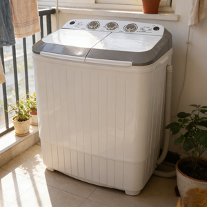 <span class=keywords><strong>Lavadora</strong></span> Semiautomática de <span class=keywords><strong>Doble</strong></span> Tambor de 5 kg, <span class=keywords><strong>Lavadora</strong></span> <span class=keywords><strong>Pequeña</strong></span> para el Hogar con Función de Lavado y Deshidratación - Product Image 2