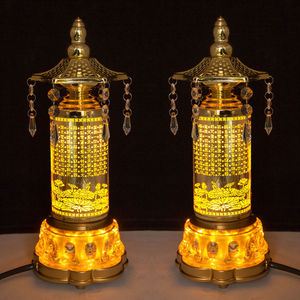 Lampe LED Sutra du Cœur, ronde, verticale, pour cérémonie religieuse, lampe éternelle à brancher pour la maison, le temple, la salle bouddhiste - Product Image 1