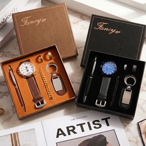 Men's Watch <b>Gift</b> <b>Set</b> With Pen Keychain Rings Personalization Father's Day Business <b>Gift</b> Box - Product Image 2