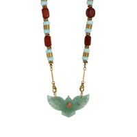 Collier en pierres naturelles amazonite, agate rouge, perles de quartz rose, œil de tigre, jade vert, pendentif aigle, collier en pierres précieuses naturelles