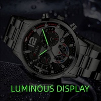 Montre de Luxe pour Homme, Bracelet en Acier Inoxydable, Boîtier en Alliage, Verre Minéral Renforcé, Design Pièce de Monnaie, Quartz, Sportive, Lumineuse, Calendrier, Breloque
