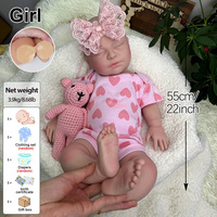 Poupées bébé réalistes en silicone de 22 pouces, poupées personnalisées imperméables et douces au toucher pour filles, vente en gros en usine avec flexibilité