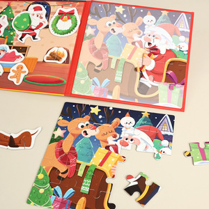 Customizable Christmas Halloween Two-in-One Scene Early Educational Cognition Paper Jigsaw Puzzles Educational Toys for Kids - Product Image 3