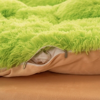 Ensemble de housse de couette en velours vert imperméable biologique de style américain, ensemble de literie moelleux et duveteux