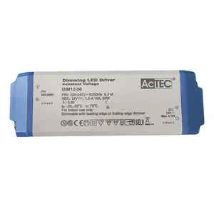 Controlador LED AcTEC con Función de Atenuación, 12V 50W, Voltaje Constante, Canal Único, Fuente de Alimentación Conmutada para Uso en Interiores - Product Image 1