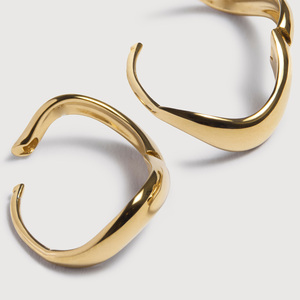 Orecchini a Cerchio Huggie in Vermeil d'Oro 14k, di Design Raffinato, Inossidabili, Nuovi Arrivi, Gioielli di Lusso, Orecchini a Cerchio Spessi con Zirconi - Product Image 1