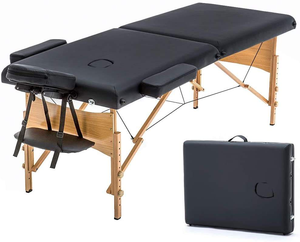 Table de massage professionnelle pliable et portable de 28 pouces de large, réglable en hauteur, avec mousse à mémoire de forme, lit de massage spa - Product Image 4