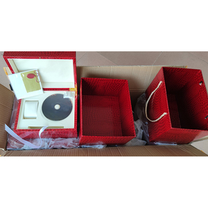 Luxury Red Crocodile Pattern <b>Watch</b> Box Set with Accessories, Premium <b>Watch</b> Storage <b>Case</b> with Tags - Product Image 5