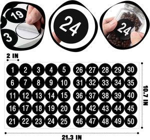 1 đến 50 số dán vinyl Số liên tiếp dán decal tự dính cho nhãn chống thấm trong nhà và ngoài trời - Product Image 2