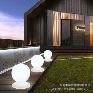 RGB Leuchtende Steinpoller Rotationsgeformte UV-Beständige Säulenleuchten für Außenbereich Plaza Park Garten - Product Image 2