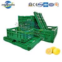 Récipient pliable recyclable Conteneur en plastique pliable de style maille de caisse de ferme de crabe de coquille souple pour l'agriculture