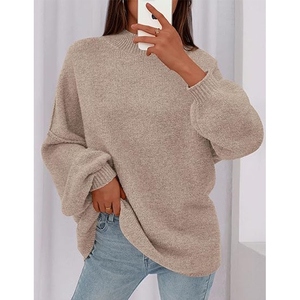 Maglioncino girocollo invernale a maniche lunghe lavorato a <span class=keywords><strong>maglia</strong></span> maglione da <span class=keywords><strong>donna</strong></span> in <span class=keywords><strong>cotone</strong></span> da <span class=keywords><strong>donna</strong></span> produttore di maglieria - Product Image 3