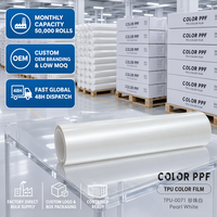 Film de protection de peinture (PPF) en TPU blanc nacré, anti-jaunissement, aliphatique, haute brillance, rouleau de 1,52x15m, vente en gros