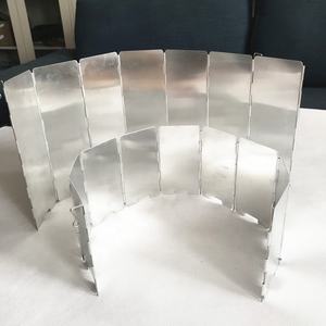 야외 스토브 캠핑 윈드 스크린 제작 판금 제품 용 10 종 접이식 알루미늄 윈드 쉴드 - Product Image 4