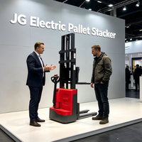 Gerbeur électrique à double mât de 1,5 tonne, hauteur de levage 3 m, machine de gerbage électrique pour palettes, gerbeur électrique à palettes autoporté