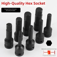Jeu de douilles à chocs électriques, kit complet, tailles étendues (grand/moyen/petit), adaptateurs hexagonaux à air comprimé, outil en chrome-vanadium
