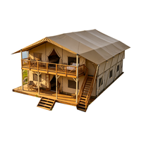 Tente de safari en toile imperméable à deux étages, structure de glamping pour resort