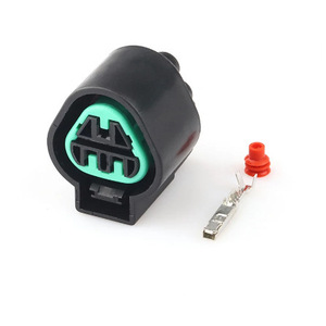Conector Impermeable de 3 Posiciones de Plástico Negro para Sensor de Faros de Coche Kia Hyundai PB621 03020 - Product Image 1