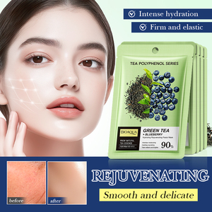 Ventas calientes al por mayor BIOAOUA <span class=keywords><strong>Té</strong></span> <span class=keywords><strong>verde</strong></span> y arándano <span class=keywords><strong>Mascarilla</strong></span> rejuvenecedora Hidratante y reparadora <span class=keywords><strong>Mascarilla</strong></span> hidratante <span class=keywords><strong>para</strong></span> todo tipo <span class=keywords><strong>de</strong></span> piel - Product Image 2