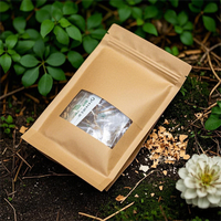 Emballage alimentaire personnalisé de luxe en sachet debout Doypack avec ruban en papier kraft, fermeture éclair, matériaux recyclés, plastique, pour en-cas, bonbons, liquides