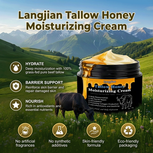 Crème naturelle au suif et à la cire d'abeille pour réparer les rides et l'éclat - Tous types de <span class=keywords><strong>peau</strong></span>, retient l'hydratation, améliore la clarté de la <span class=keywords><strong>peau</strong></span> - Product Image 5