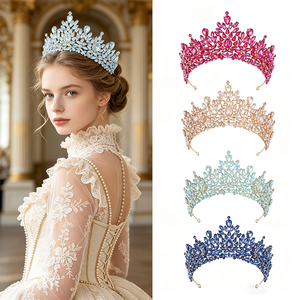 Diadème de cristal, Couronne de mariée, Couronne de princesse, Diadème de Quinceañera, Bandeau de cheveux pour concours de beauté et bal de promo, Ornements et accessoires - Product Image 1