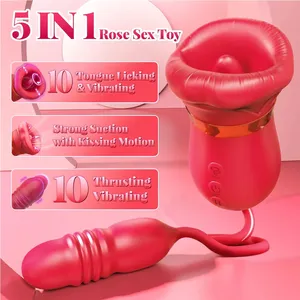 Vibrateur à succion et à poussée pour femmes, stimulateur de mamelons et de clitoris, œuf vibrant puissant, suceur de clitoris à léchage de langue, jouet sexuel, godemiché - Product Image 2