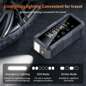 Démarreur portable avec pompe à air 1000A de pointe, booster de batterie de voiture 150PSI, gonfleur de pneus à double cylindre 25mm pour gonflage rapide - Product Image 4