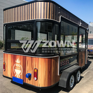 Carritos de comida de acero inoxidable y fibra de vidrio con múltiples ventanas y un interior espacioso ofrecen hot dogs y helados de comida rápida. - Product Image 5