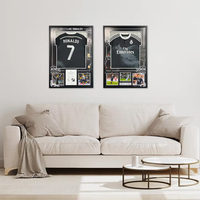 Cadre mural noir haut de gamme personnalisé en bois pour maillot de sport (basketball, football) avec kit de suspension