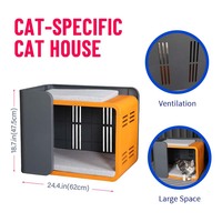 Cage pour animaux de compagnie en plastique écologique, avec ventilation creuse, coussin amovible et lavable, abri intérieur double couche, maison pour chat, solide et moderne