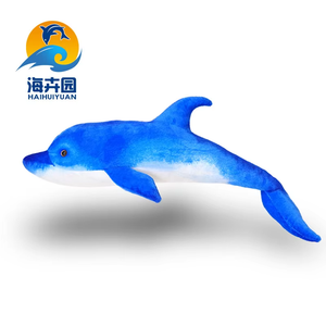 Venta al por mayor a granel personalizado lindo peluche suave Delfín Azul peluche animal de peluche relleno PP etiqueta caliente hogar - Product Image 4