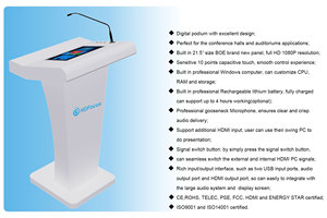 Giá tốt nhất thông minh LCD 21.5 inch tất cả-trong-một màn hình cảm ứng PODIUM kiosk với mic và loa cho hội nghị - Product Image 3
