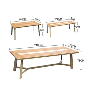 Set Personalizzato di Tavolo e Sedie per Esterni in Lega di Alluminio e Composito Legno-Plastica per Patio, Casa del Tè, Caffetteria e Ristorante - Product Image 6
