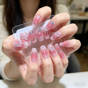 <span class=keywords><strong>Uñas</strong></span> <span class=keywords><strong>Postizas</strong></span> YZ 79 Hechas a Mano, <span class=keywords><strong>Transparentes</strong></span> <span class=keywords><strong>con</strong></span> Efecto Aurora, Mariposa, Ojo de Gato, Gel UV, Arte de <span class=keywords><strong>Uñas</strong></span> a Presión - Product Image 4