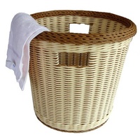 Panier à linge en plastique PP tressé imitation rotin, écologique, durable, léger, anti-insectes, avec poignées, grand format, vente en gros