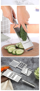 Rebanador Multiusos <span class=keywords><strong>de</strong></span> Frutas y Verduras, <span class=keywords><strong>Rallador</strong></span> Plano Manual <span class=keywords><strong>de</strong></span> Acero Inoxidable, Perfecto para Ensaladas, Calabacín, Zanahorias, Cebollas y Otros Vegetales - Product Image 5