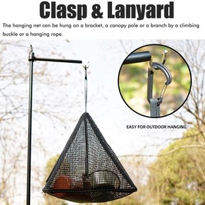 Triangular Mesh Drying Net <b>Bag</b> Foldable Storage Hanging Basket For Camping Picnic Outdoor Use <b>Black</b> Portable Mesh <b>Bag</b> - Product Image 2