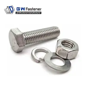 Nuts And Bolts Factory SUS Bolt Nut Stainless Steel Nuts Bolts Set ANSI DIN933 DIN931 Hex Bolts Nuts Washers