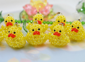 Grossi ornamenti pendenti di anatra gialla classici ricamati Unisex Thermos tazza ciondolo animale zodiaco marino luce a sospensione - Product Image 5