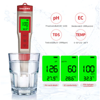 Testeur d'eau Portable TDS Meter Pen 4 en 1 Testeur numérique TDS/EC/PH/Temp Détecteur d'eau numérique portable pour l'eau potable