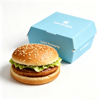 Boîte à hamburger en gros personnalisable en kraft de qualité alimentaire pour restaurants de restauration rapide mondiaux – Emballage jetable en papier