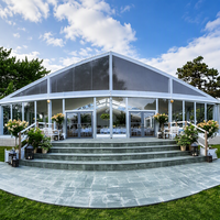 Tente transparente avec structure en aluminium, sur mesure pour 500 personnes, tente de mariage en plein air, tente de fête, chapiteau en verre transparent pour événements