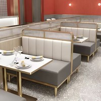 Bancs de restaurant personnalisés en pierre frittée et structure métallique pour café et restauration rapide, vente en gros