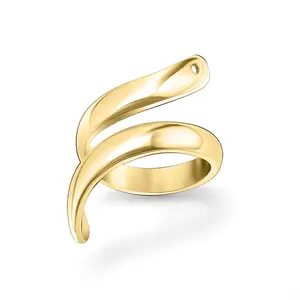 Irregular European Gourmet Tail Compound Stainless Steel 18k Gold Plated Snake Open Rings For Women Jewelry Gift