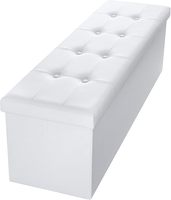 Banc de rangement pliable multifonction de grande capacité pouf couvercle amovible carré Double diviseur bouton d'économie d'espace
