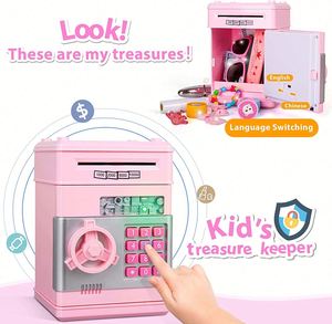 Caja Fuerte Digital Electrónica con Contraseña, Mini Cajero Automático, Hucha para Monedas, Juguetes, Regalos de Cumpleaños para Niños - Product Image 2