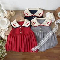 Nouvelle collection Printemps & Automne 2026 : Robes en coton doux brodées de cerises pour filles, et jupes tricotées pour enfants