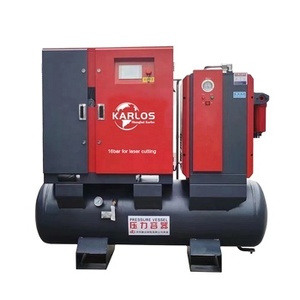 Compressore d'aria a vite integrato 4-In-1 con serbatoio e essiccatore 7.5kw 11kw 15kw compressore d'aria 22kw per taglio Laser - Product Image 1
