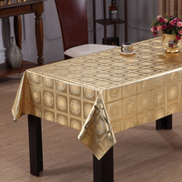 Nappe en PVC métallique micro-maille dorée RNPT avec support tissé, imperméable et anti-taches pour cuisine et salle à manger